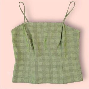 90s/Y2K Green Plaid Tank Top